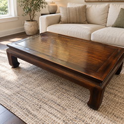 Ethan Allen Dynasty Rectangular Coffee Table – Warm Brown Finish – $400
