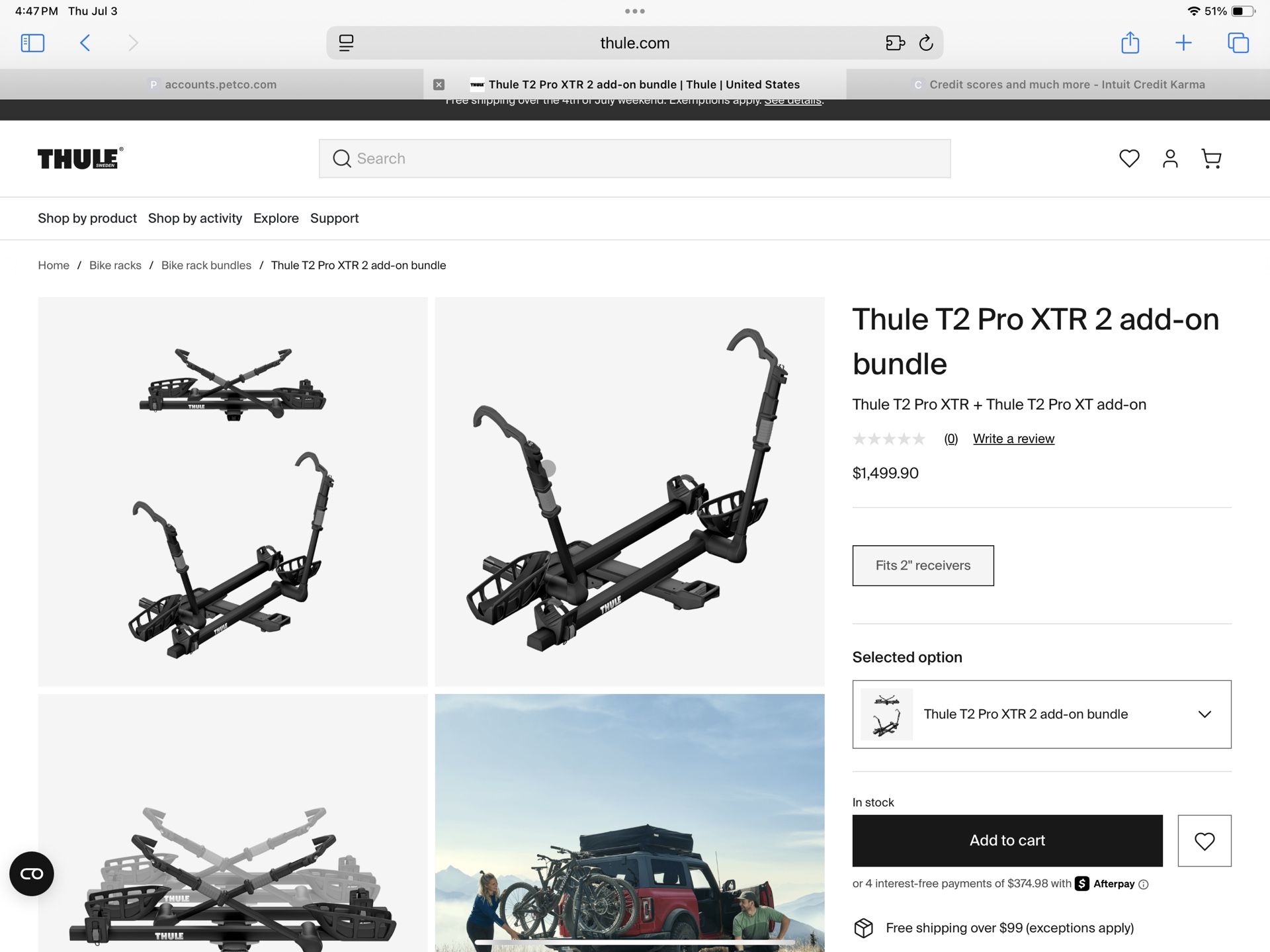 Thule T2 Pro XTR 4 Bike Carrier