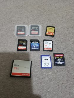 Camera SD cards and compact flash cards