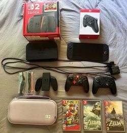 Nintendo Switch 2 Bundle w/ Pro Controller 2, 2nd Controller, Case & 3 Games
