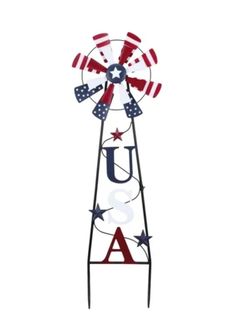 Yerliker 26'' 250th Anniversary Garden Stake Metal Patriotic Wind Spinner 4th of July 250 Years Outdoor Decoration USA Flag Star Windmill Yard Sign fo