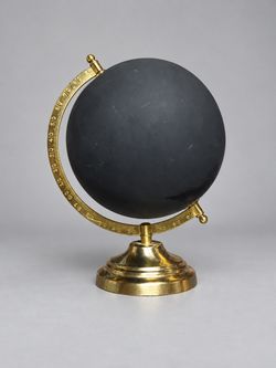 Decorative Black Globe with Brass Stand