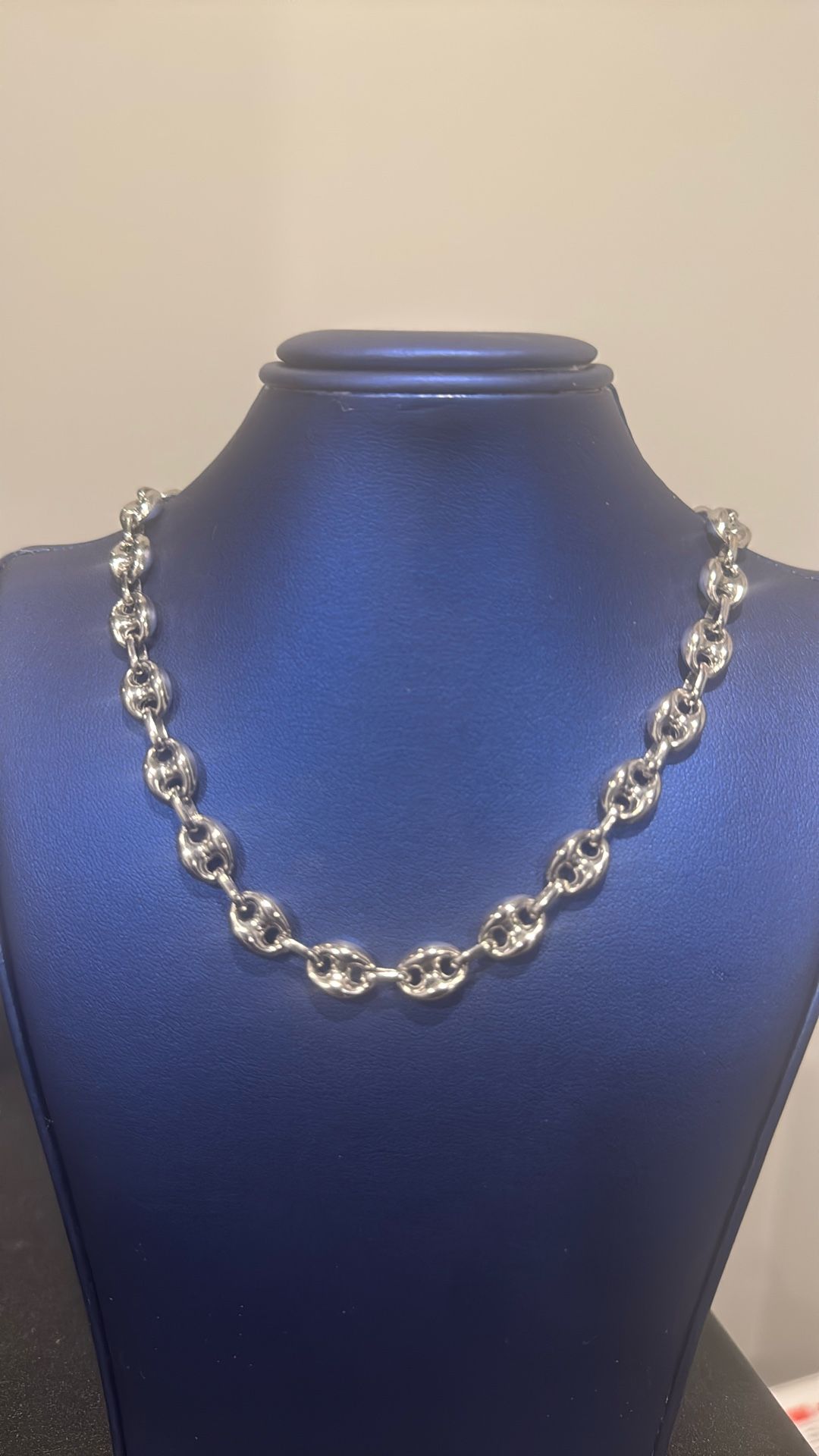 Silver 925 Puffed Mariner Chain Semi Solid 18in