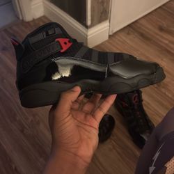 Air Jordan 6 Rings 2 All Black Soles / Red ,black 