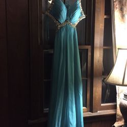 Teal Blue Prom Dress