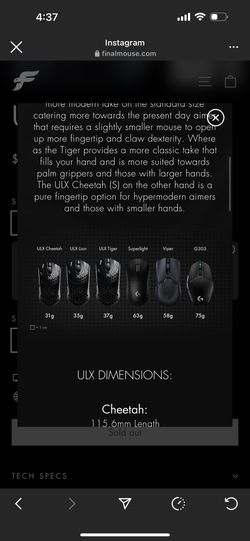 FinalMouse ULX PRO Series {Lion (M) / Aceu} for Sale in FinalMouse ULX PRO Series {Lion (M) / Aceu} for Sale in