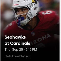 Cardinals vs Seahawks Sept 25th