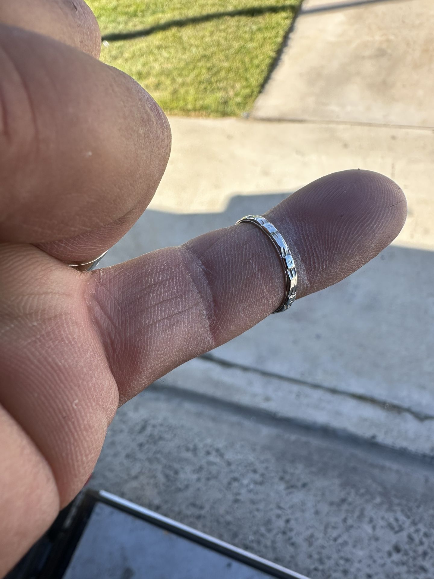 Wedding Band 14k White Gold By BRISTOL Small Band  Size 9