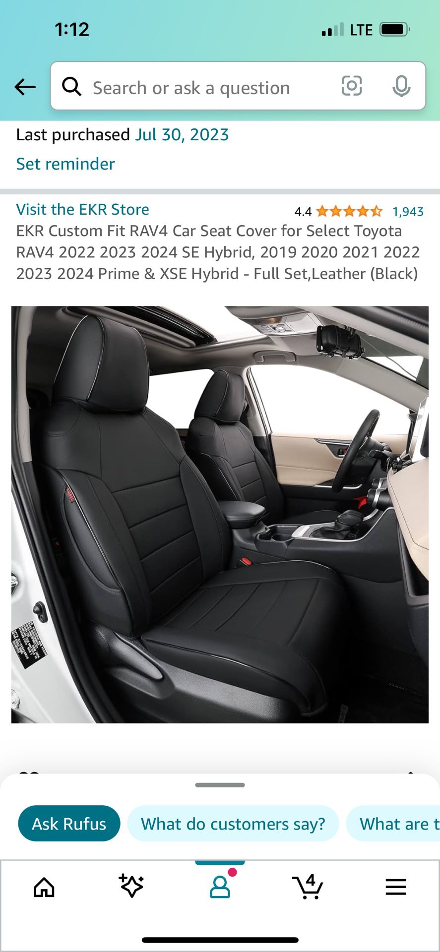 Rav4 Fax Leather Seat Covers 