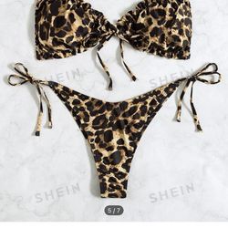 SHEIN Swim Leopard Print Bikini Set