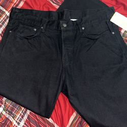Men Black Jeans Straight Regular Waist 
