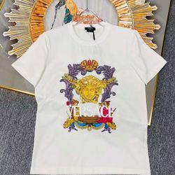 Versace Authentic Crystal Medusa Head T- Shirt 
