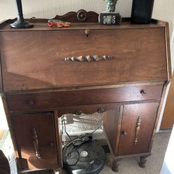 Antique Wooden Pull Down Desk