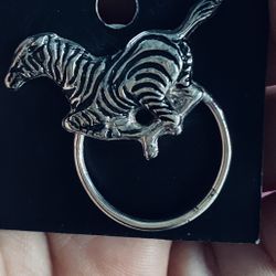 Brand New Zebra Eyeglass Brooch