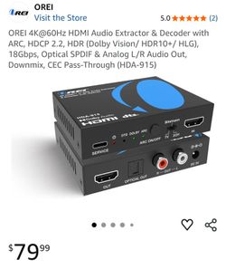 Orei 4k 60hz Hdmi Audio Extractor 