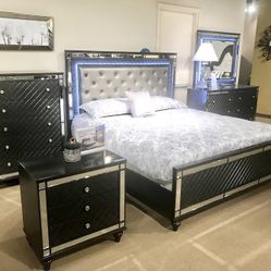 Refino GRAY LED Queen And King Bedroom Set
