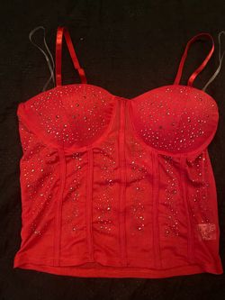 Rhinestone red Top Size-Large