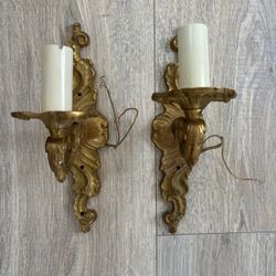 Antique wall sconce set 