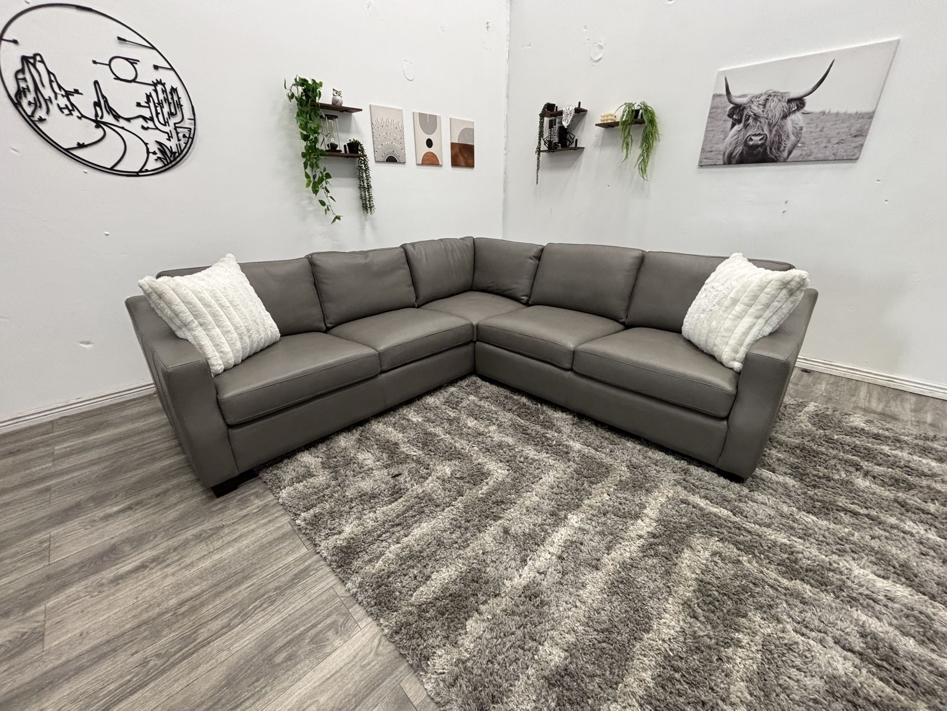 New In Box Sectional Leather Couch - Free Delivery