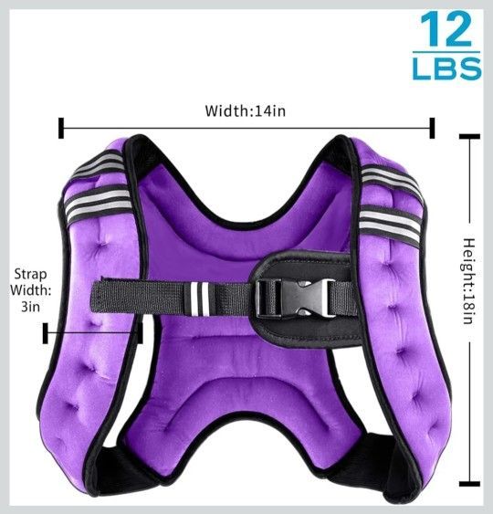 Henkelion - Weighted Vest For Men, Women And Children (Purple 12 lbs )