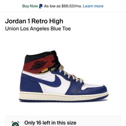 Union Jordan 1 Size 8 $1k OBO