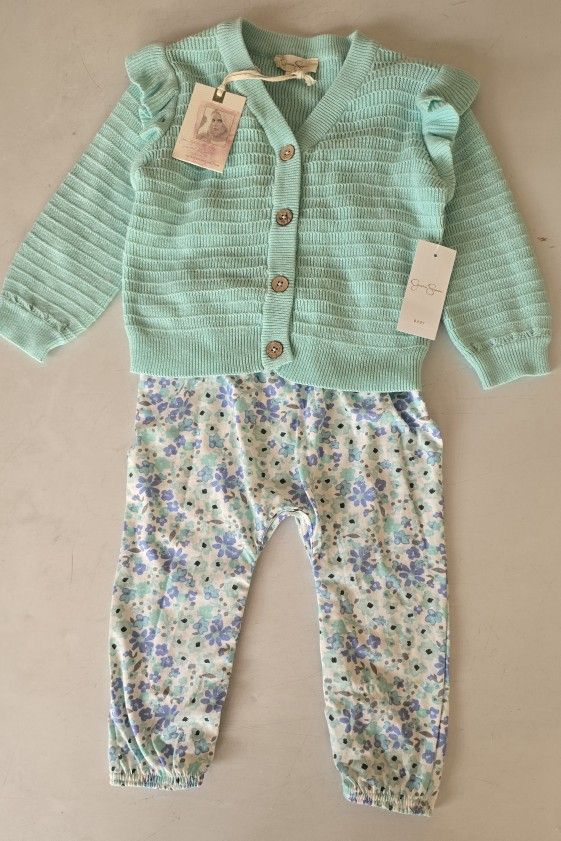 New With Tags Cardigan Romper Outfit Size 24 Months