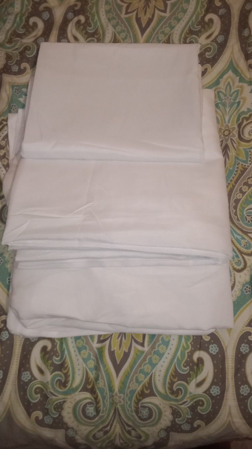 Twin Bed White Silky Like Bedsheets.  New