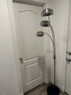 Arched LED Floor Lamp Dimmer, Brushed Steel