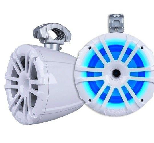 Memphis Audio MXA82TW 8" Wake Tower Speakers, White with Swivel Mounting Clamps