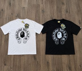 🔥 BAPE x Chrome Hearts Graphic T-Shirt | Black & White | Sizes S & M