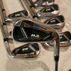 EXCELLENT CONDITION!" TAYLORMADE M2 GOLF CLUB IRON SET WITH TM WEDGE, 1 INCH LONGER FOR TALLER PLAYER