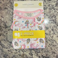 2-Piece Girls Tight Fit Pajamas Set