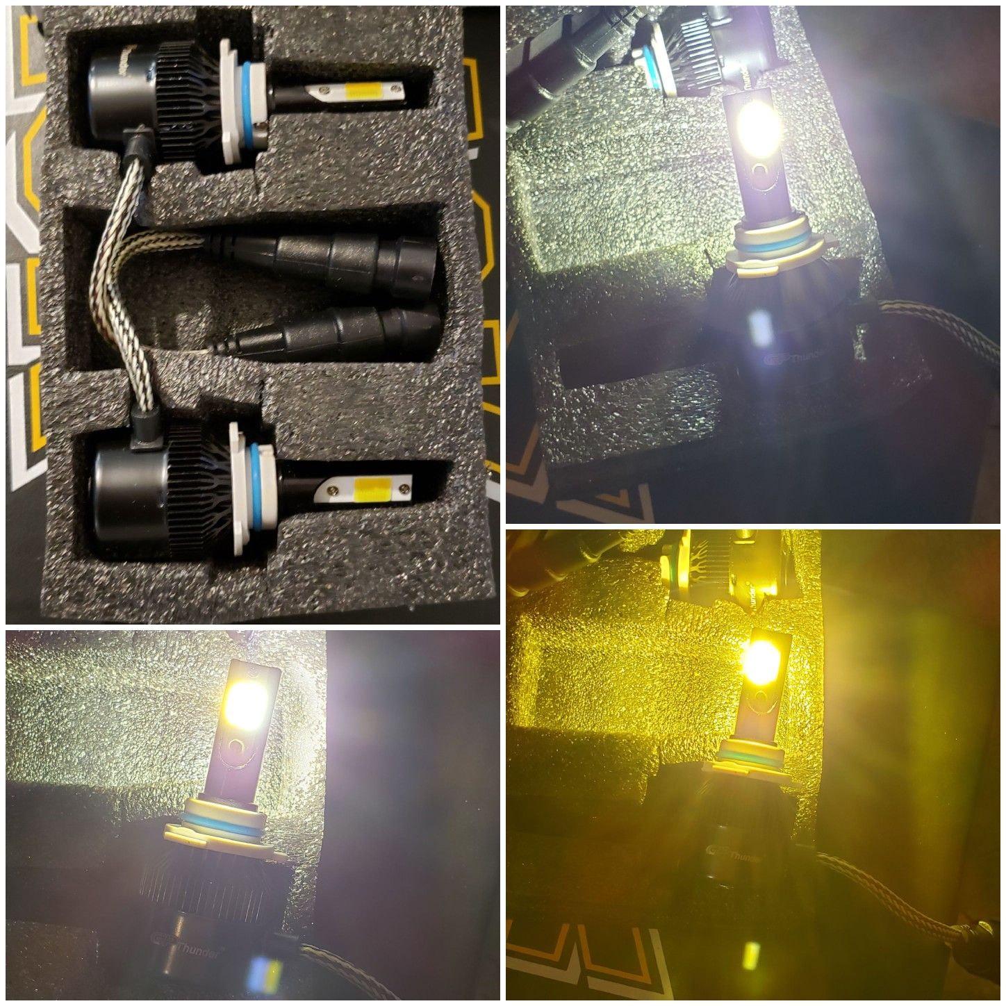 9006/hb4 3 color led bulbs switchable colors from cool white/yellow/warm white! New!!