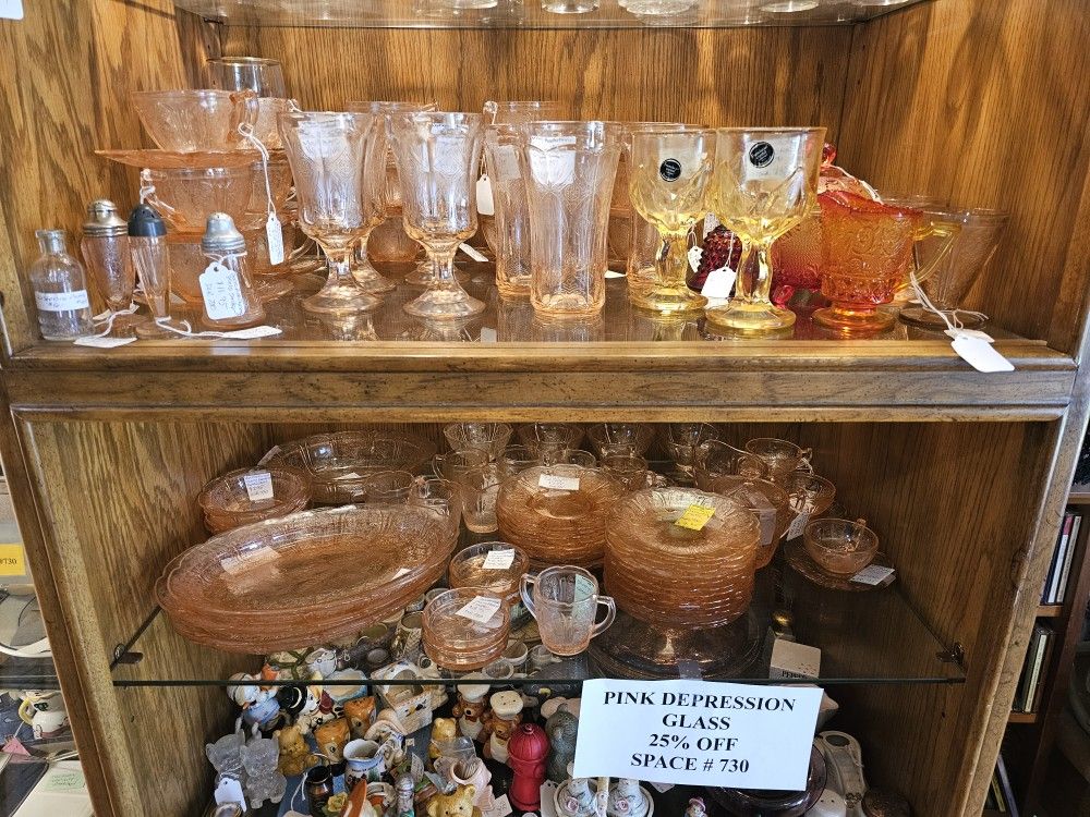 PINK DEPRESSION GLASS CHERRY BLOSSOM