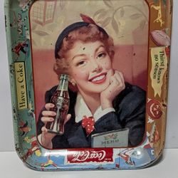 Vintage 1950s Coca Cola Advertising Serving Tray Thirst Knows No Season 10.5x13.5