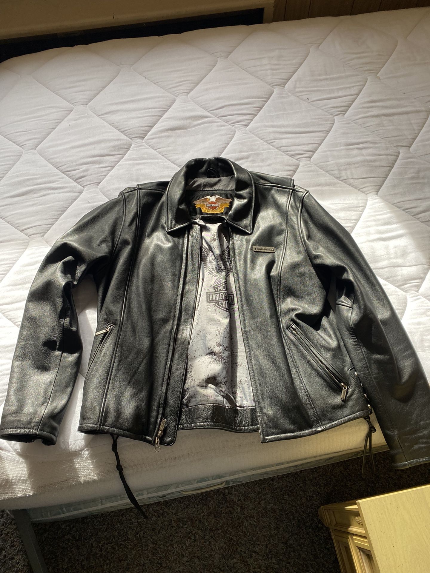 Harley Davidson leather coat and vest