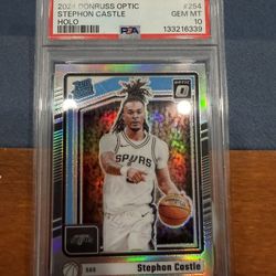 2024 Panini Donruss Optic Stephon Castle [Holo] Rated Rookie (#254) card, graded PSA 10