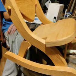 Small Child Or Doll Wooden Folding Rocking chair 