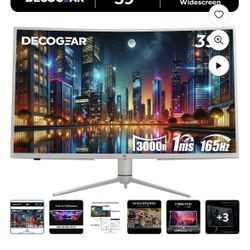 Deco Gear 39" Curved Ultrawide Gaming Monitor, 2560x1440, HDR400, 165Hz, White