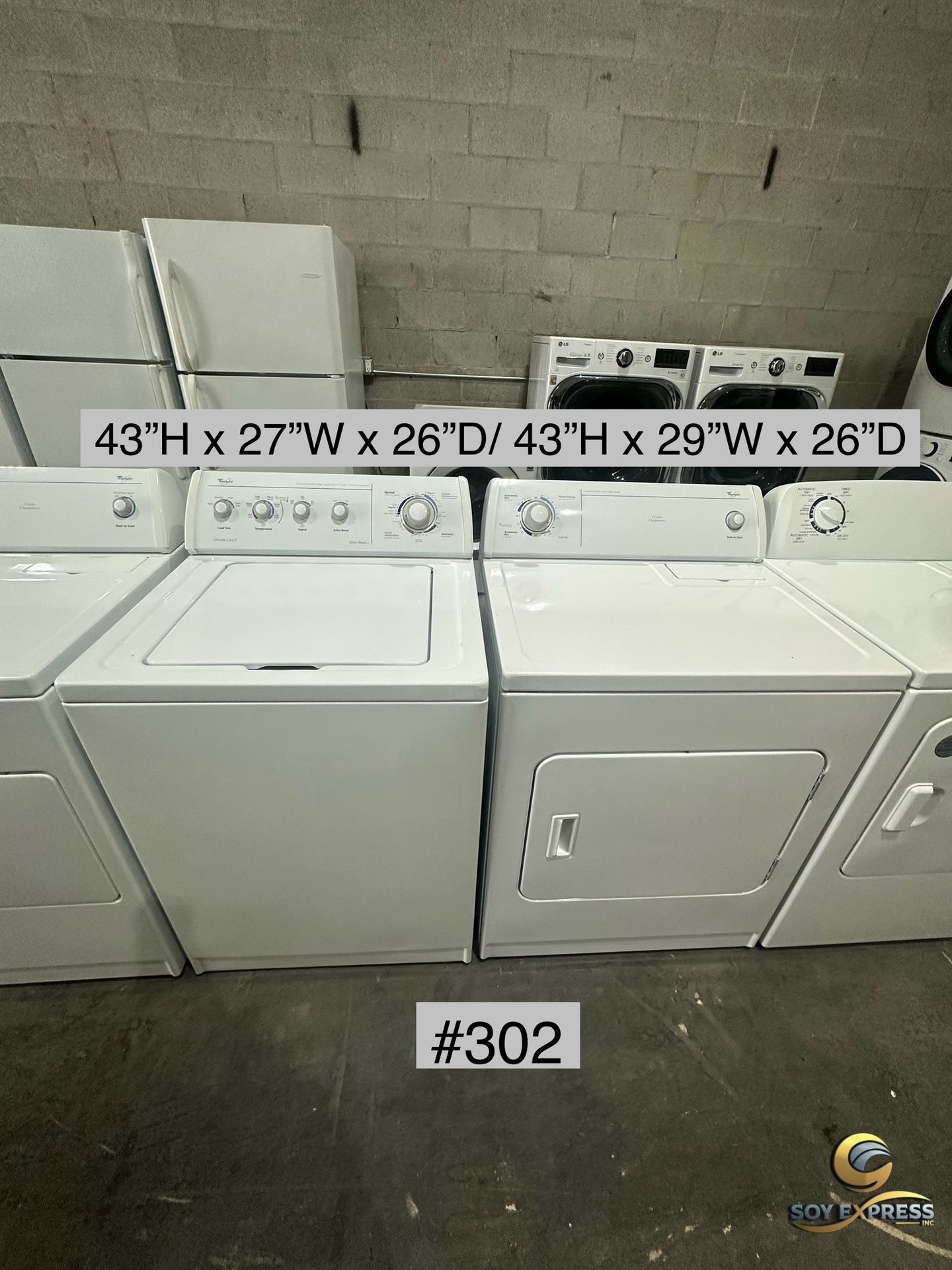 Whirlpool Washer And Dryer Top Load Electric (#302)