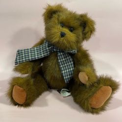 The Bearington Collection Vintage Brad Plush Teddy Bear Stuffed Animal Bow 12