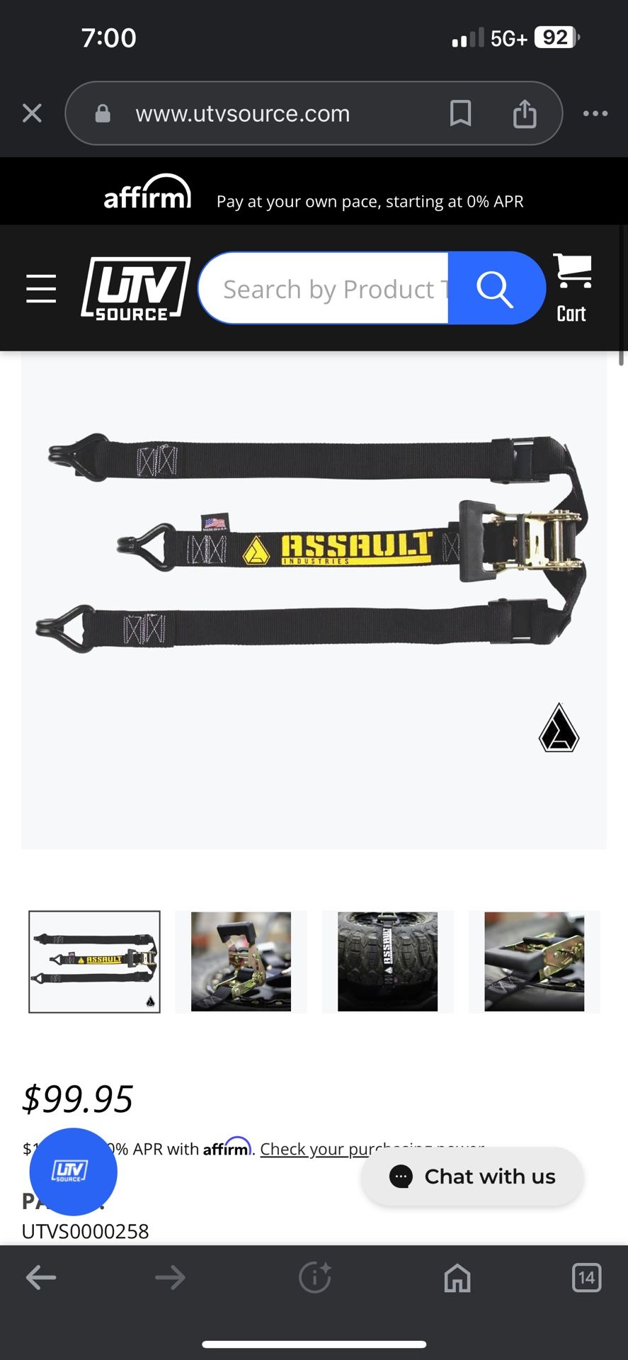 Assault Industries Y Strap Spare Tire
