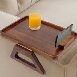 Smart Design Acadia Armrest Tray With Non-Slip Backing & Spring Hinged Arms