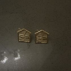 Gold Trap house Earrings
