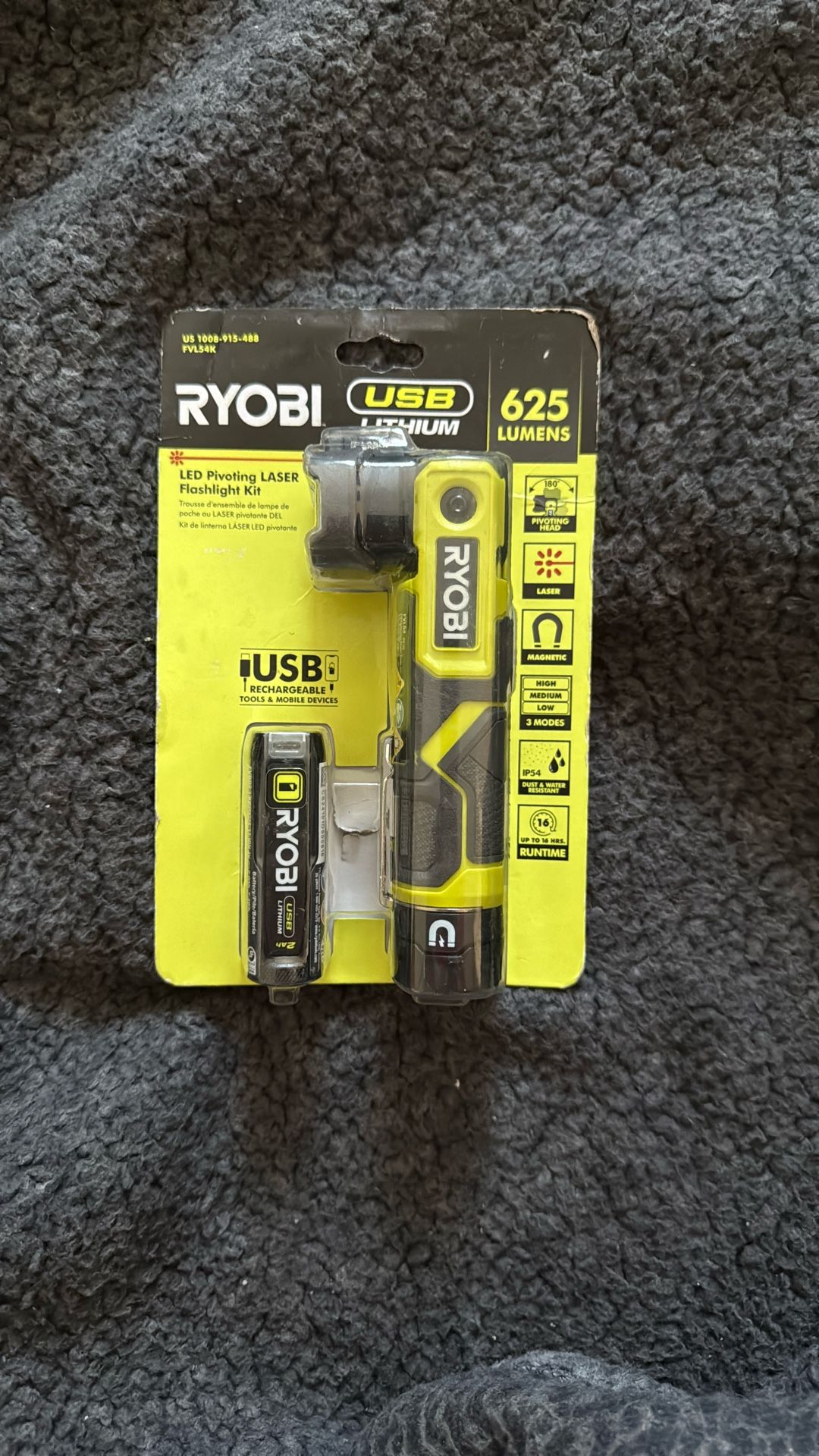 Ryobi Led Pivoting Laser Flashlight Kit