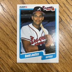 David Justice Rookie Card Fleer 1990 Baseball Cards