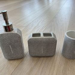 Crate and Barrel Bathroom soap dispenser set 