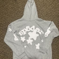 Light Grey Sp5der Hoodie