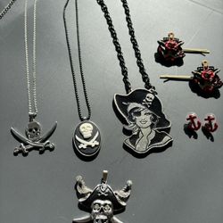 Deadly Dames Pinup Girl Clothing Brand Pirate Necklace Nautical Pendant Anchor  Earrings 