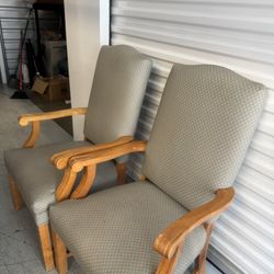 Two Identical Beautiful High Back Faux Leather Side Chairs Each Chair For 